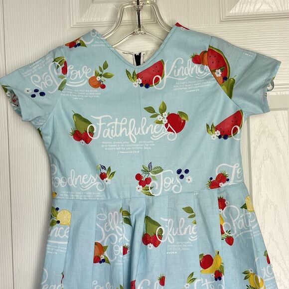 NEW Girls Dress Shorts Sleeves Dress 12/18 Months multifruit print - Picture 4 of 13